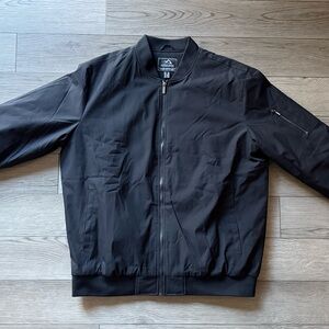 Men’s Black Bomber Jacket Quilted Lining XL Like New